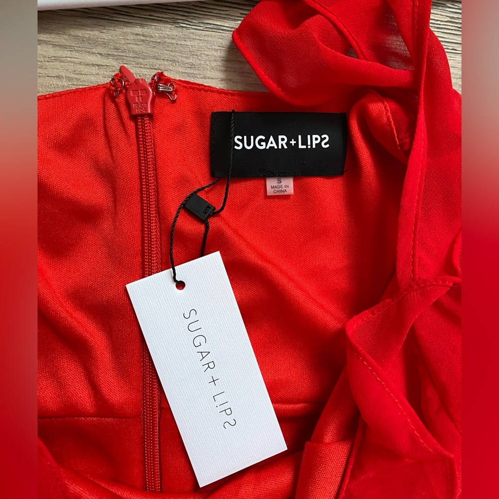 Sugar Lips Red Ruffled Dress - Picture 5 of 8